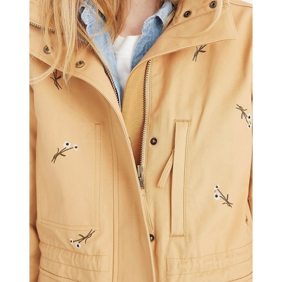 Madewell Embroidered Pessage Jacket Floral Military Style, Size Medium - Picture 4 of 16